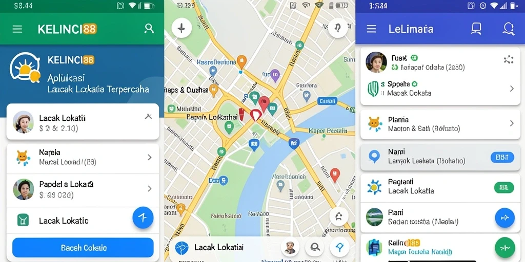 Antarmuka aplikasi KELINCI88 menunjukkan fitur Lacak Lokasi yang intuitif.