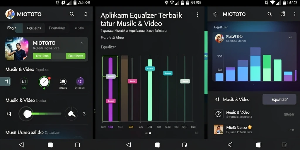 Antarmuka MIOTOTO yang sederhana dan fungsional untuk pengaturan Equalizer.