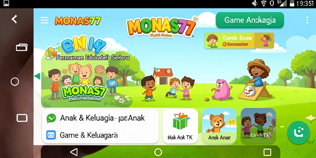 Antarmuka menarik dan fungsi aplikasi edukatif untuk anak-anak.