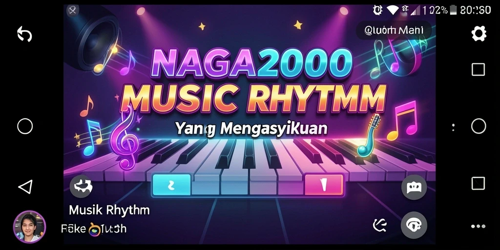 Antarmuka game NAGA2000 menampilkan berbagai lagu musik rhythm yang menarik.